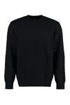 Versace Crew-neck Wool Sweater In Blue