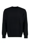 Versace Crew-neck Wool Sweater In Blue
