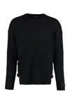 Versace Crew-neck Wool Sweater In Black