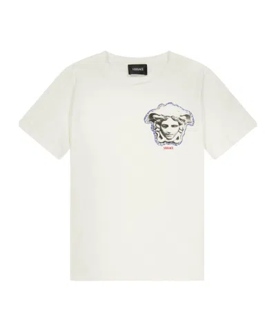 Versace Kids' Crewneck Shortsleeve Tshirt In White