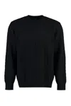 Versace Crocodile-pattern Cable-knit Jumper In Blue