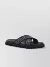 Versace Greca Jacquard Flat Slides In Black