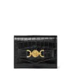 Versace Medusa '95 Croc-embossed Leather Wallet In Gold Tone/black