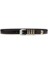 Versace Croc-embossed Belt In Red