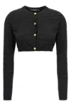 Versace Crocodile Jacquard Knit Cardigan With Gold Buttons