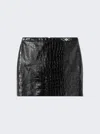 Versace Crocodile-effect Leather Mini Skirt In Black