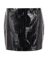Versace Crocodile-effect Leather Miniskirt In Black