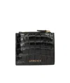 Versace Crocodile-effect Leather Wallet