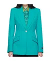 Versace Blue Jacquard Blazer In Green