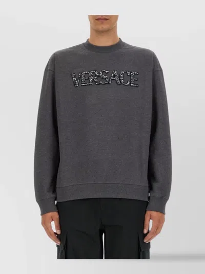 Versace Crocodile Logo Crew Neck Sweater