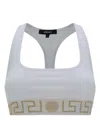 Versace Greca Border Scoop Bralette In White