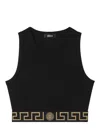 Versace Greca Border Underwear Tank Top In Black
