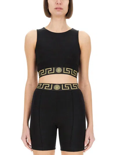 VERSACE VERSACE CROP TOP WITH GREEK BORDER