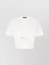 Versace Cropped Cotton T-shirt Decorative Pin In White