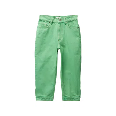 Versace Cropped Denim Jeans In Green