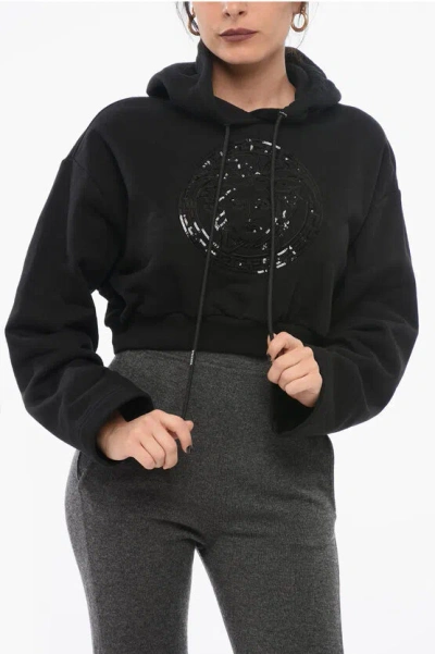 Versace Cropped Fit Medusa Hoodie