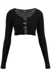 Versace Ribbed-knit Cardigan In Black