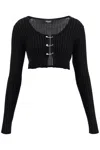 VERSACE CROPPED SAFETY PIN CARDIGAN