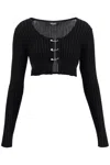 VERSACE CROPPED SAFETY PIN CARDIGAN