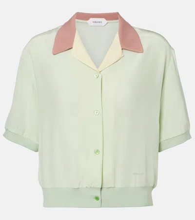 Versace Cropped Silk Poplin Shirt