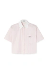 VERSACE CROPPED STRIPED COTTON-OXFORD SHIRT