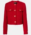 Versace Tweed Blazer Gold Buttons In Red