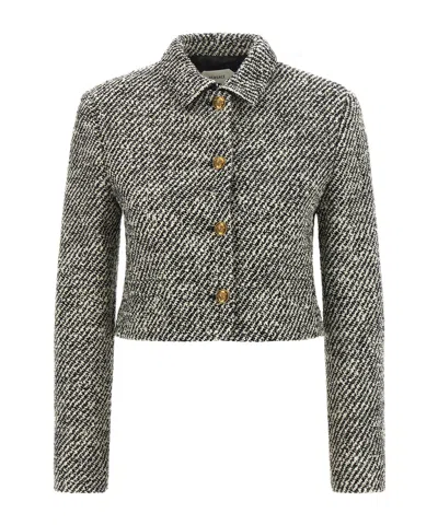 VERSACE CROPPED WOOL BOUCLÉ BLOUSON