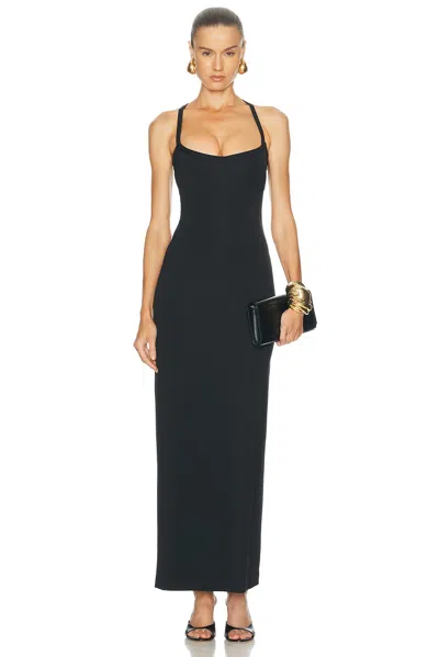 Versace Cross Back Gown In Black