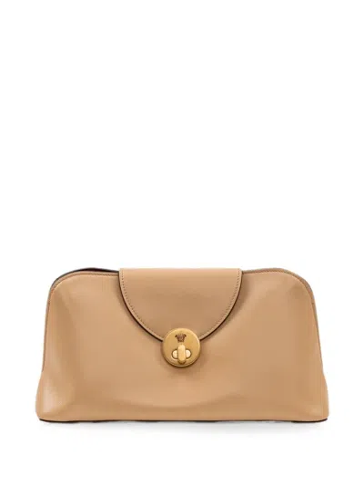 Versace Small Crossbody Lamb Leather In Neutral