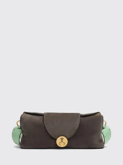 Versace Crossbody Bag Woman Color Dove Grey In Burgundy