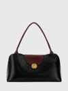 Versace Vivian Medium Two-tone Textured-leather Shoulder Bag In Black