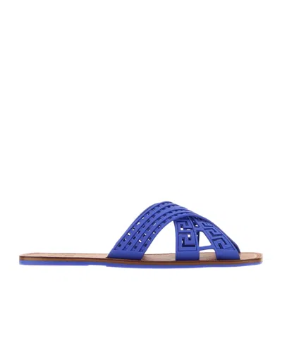 Versace Cross-strap Sandals In Animal Print