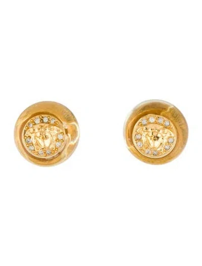 Pre-owned Versace Crystal & Glass Clip-on Earring In Multi