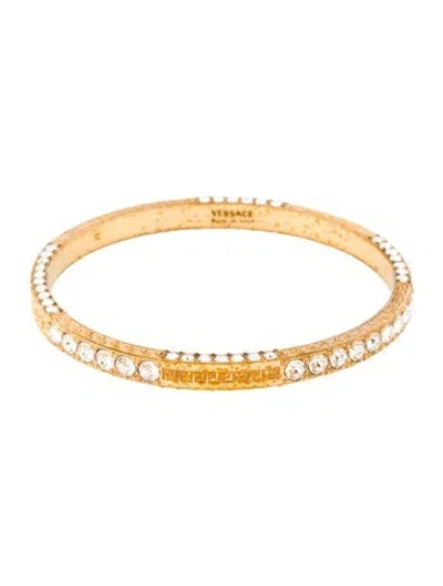 Pre-owned Versace Crystal Bangle Bracelet, 8" In Multicolor