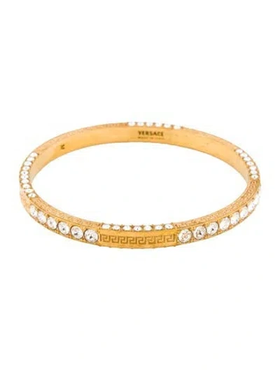 Pre-owned Versace Crystal Bangle Bracelet, 8.25" In Multicolor