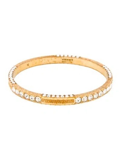 Pre-owned Versace Crystal Bangle Bracelet, 8.25" In Multicolor