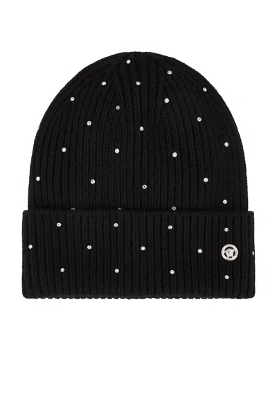 Versace Crystal Beanie In Black