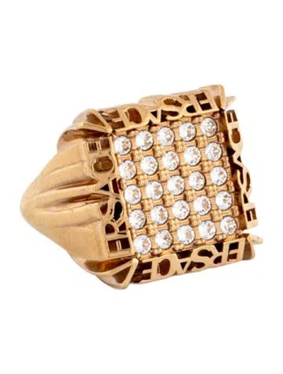 Pre-owned Versace Crystal Cocktail Ring In Multicolor