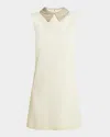 Versace Embellished-collar Sleeveless Mini Dress In Neutral