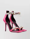 Versace Crystal Embellished Ankle Strap Sandals In Pink
