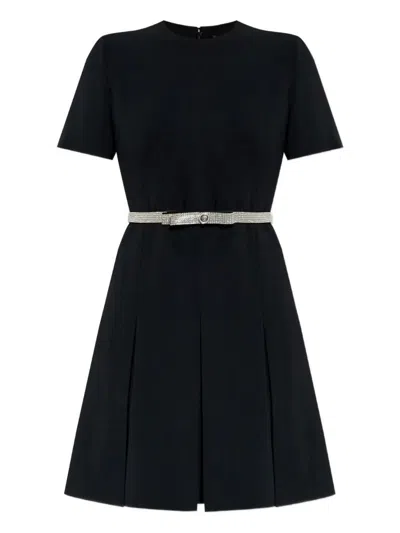 Versace Crystal-embellished Belt Cocktail Dress Clothing In Black