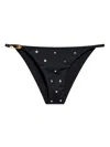 Versace Crystal-embellished Bikini Bottom In Black