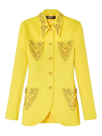 VERSACE CRYSTAL-EMBELLISHED BLAZER