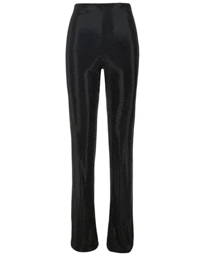 Versace Crystal Embellished Flare Pant In Black