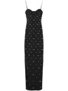 Versace Crystal-embellished Gown In Black