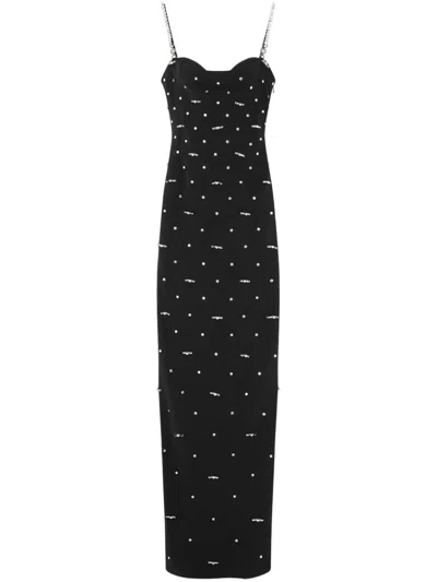 Versace Crystal-embellished Gown In Black