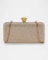 Versace Crystal-embellished Medusa Clutch Bag In Nude