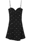 Versace Crystal-embellished Mini Dress In Black