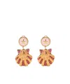 Versace Crystal-embellished Shell Earrings