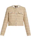 Versace Embellished Cotton-blend Tweed Jacket In Neutrals